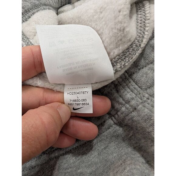 Nike Fleece Sweatpants size large gray joggers lounge reinforced knee basics - Picture 8 of 8